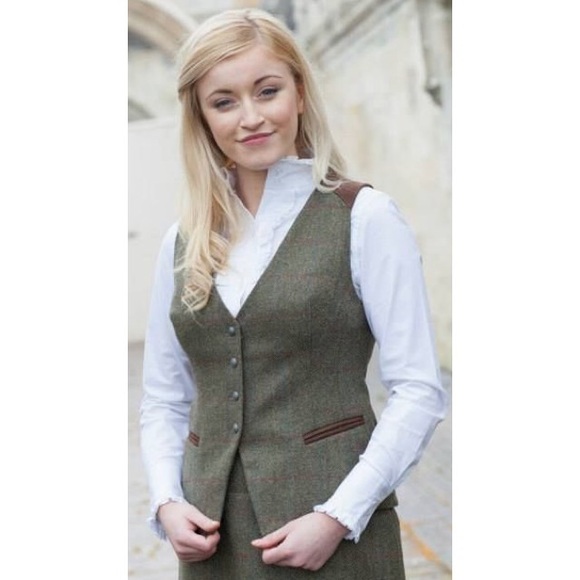 Wool Daisy Fitted Tweed Waistcoat Vest 